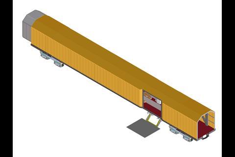The Robel 69.45/4-UK Intermediate Wagon is for transporting materials and equipment.